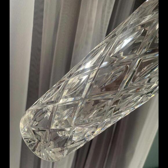 Atlantis Crystal Flower Vase 10.5" Tall ATL14 Collection Vintage MCM Tube - Picture 10 of 15